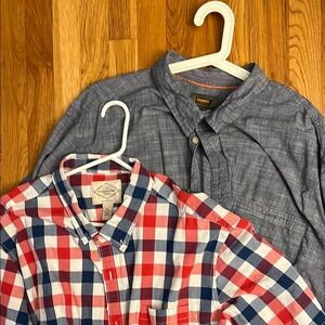 The Foundry Supply Co Red and Blue Casual Button Down Shirt